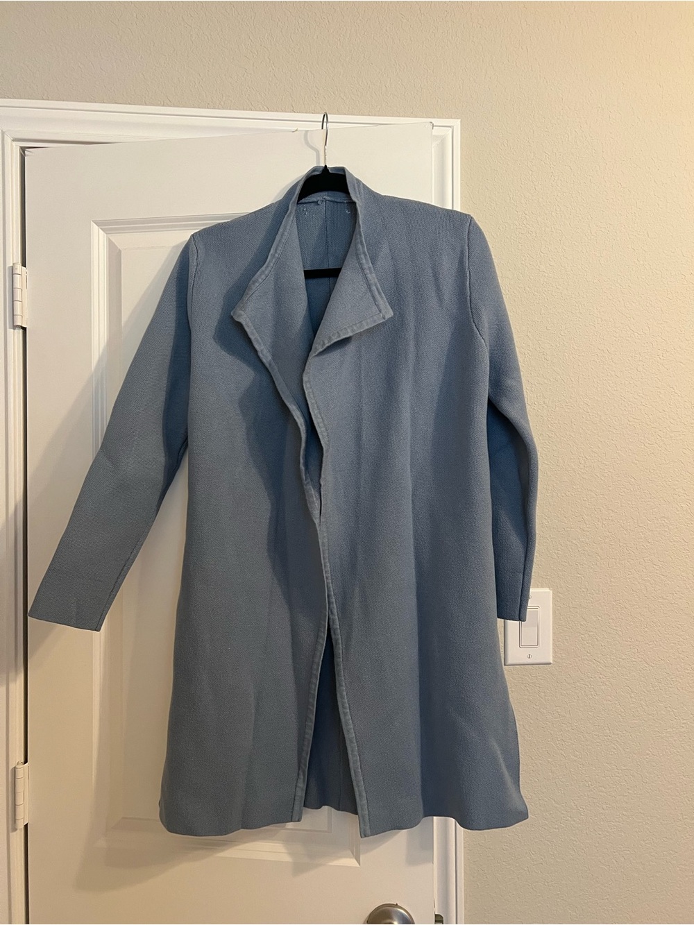 Light Blue Women's Open-Front Coat